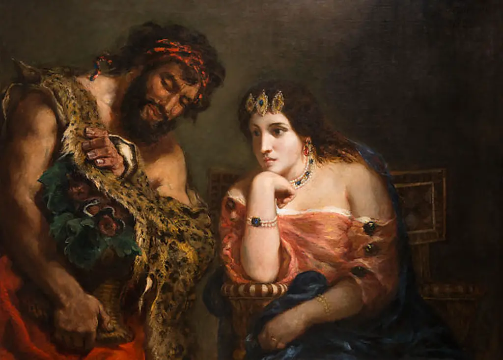 Cleopatra and the Peasant in Detail Eugene Delacroix